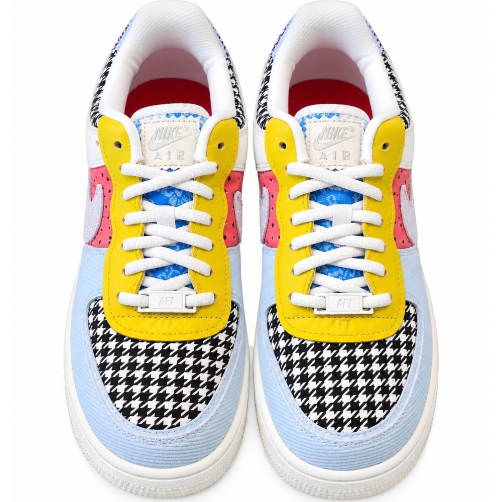 NEW Nike Air Force 1 Shadow Multi-Color Houndstooth Womens 8.5 Sneaker